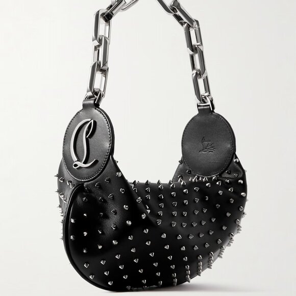 Christian Louboutin Handbags - Christian Louboutin LE 54 Studded Spiked Leather Chain Shoulder Hand Bag